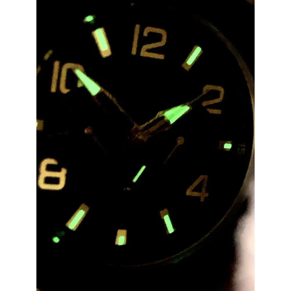 Guess Men's Watch U0247G6 Quartz Black Dial Gold Steel Rubber Strap 45mm